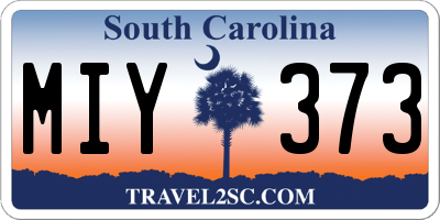 SC license plate MIY373