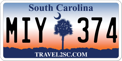 SC license plate MIY374