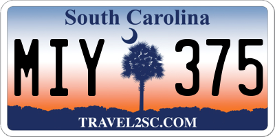 SC license plate MIY375
