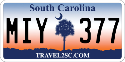 SC license plate MIY377