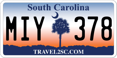 SC license plate MIY378