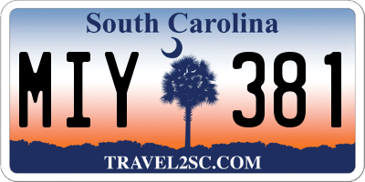 SC license plate MIY381
