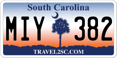 SC license plate MIY382