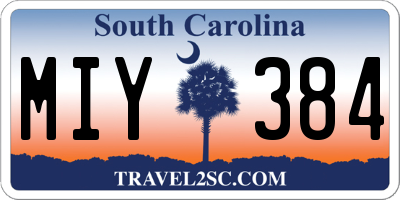 SC license plate MIY384