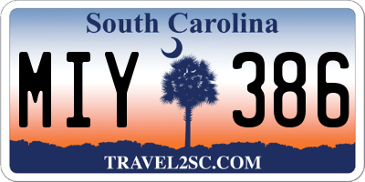 SC license plate MIY386