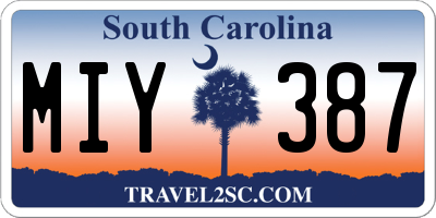 SC license plate MIY387
