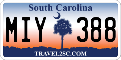 SC license plate MIY388