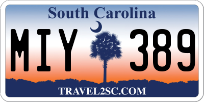 SC license plate MIY389