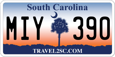 SC license plate MIY390