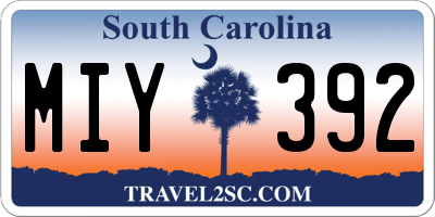 SC license plate MIY392