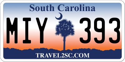 SC license plate MIY393