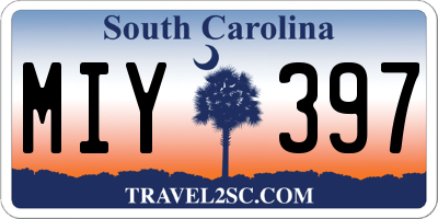 SC license plate MIY397
