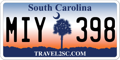 SC license plate MIY398