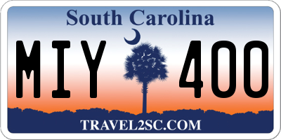 SC license plate MIY400