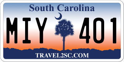 SC license plate MIY401