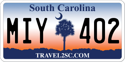 SC license plate MIY402