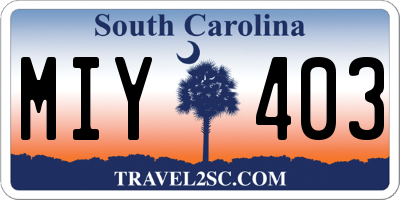 SC license plate MIY403