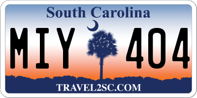SC license plate MIY404