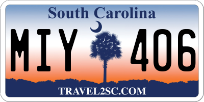 SC license plate MIY406