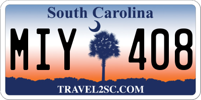 SC license plate MIY408