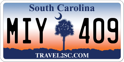 SC license plate MIY409