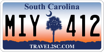 SC license plate MIY412