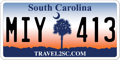 SC license plate MIY413