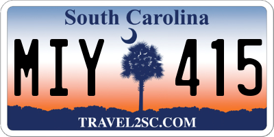 SC license plate MIY415