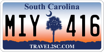 SC license plate MIY416