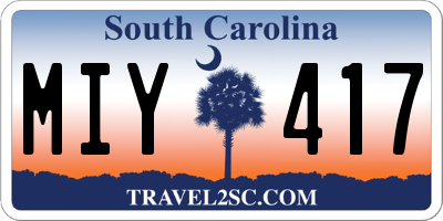 SC license plate MIY417