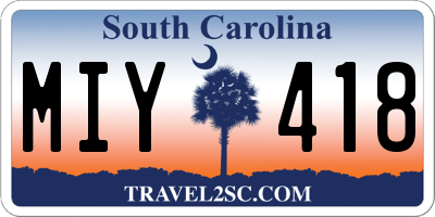 SC license plate MIY418