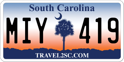 SC license plate MIY419