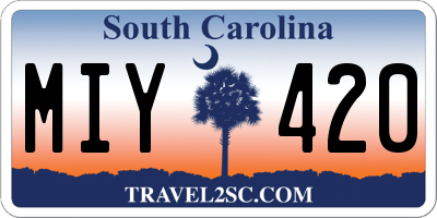 SC license plate MIY420