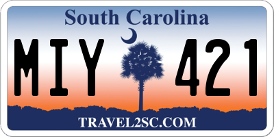 SC license plate MIY421