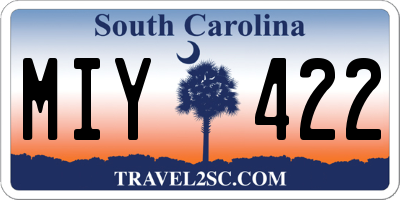 SC license plate MIY422