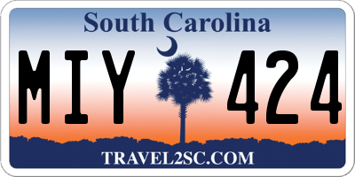 SC license plate MIY424