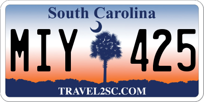 SC license plate MIY425