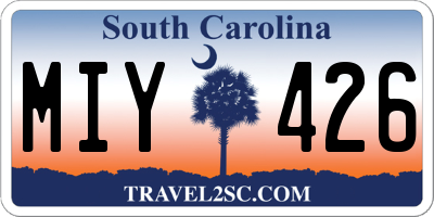SC license plate MIY426