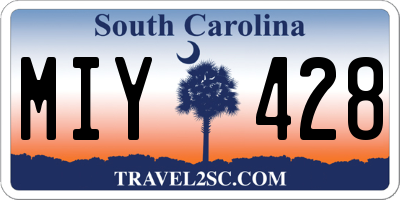 SC license plate MIY428
