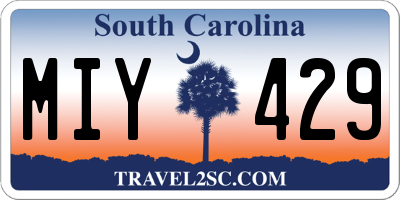 SC license plate MIY429