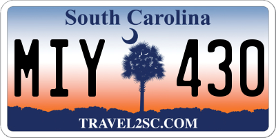 SC license plate MIY430