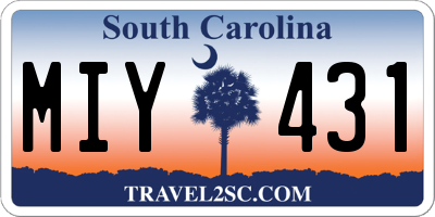 SC license plate MIY431