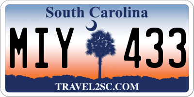 SC license plate MIY433