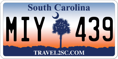 SC license plate MIY439