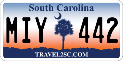 SC license plate MIY442