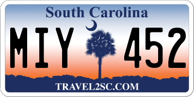 SC license plate MIY452