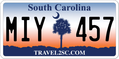SC license plate MIY457