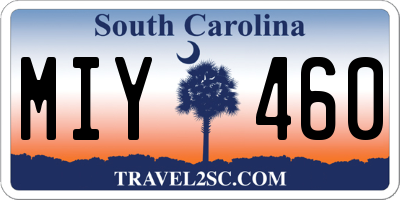 SC license plate MIY460