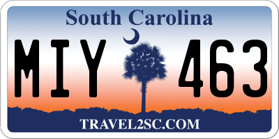 SC license plate MIY463