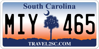 SC license plate MIY465